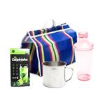 Conjunto com Kit Caipirinha Sacola Caneca e Copo Batedor 4pc