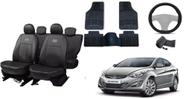 Conjunto Completo: Capa de Couro Elantra 14-18 + Tapetes + Volante