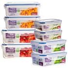 conjunto completo com 8 potes herméticos click fresh