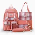 Conjunto Completo de Mochila e Acessório Rosa