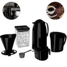 Conjunto Completo Garrafa Térmica 1Litro Café 6 Peças Prático