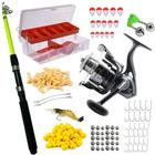 Conjunto Completo Vara Telescópica Molinete Omega +120 Itens - makis fishing