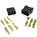 Conjunto conector 6 vias com terminais 6,3mm (macho e fêmea) ótimo acabamento resistente reforçado