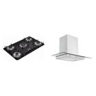 Conjunto Cooktop 5 Bocas com Coifa Tramontina Preto/Cinza