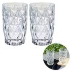 Conjunto Copos Diamante 370ML Resistentes Agua Suco 2 UN
