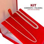 Conjunto Cordão 70cm de Prata + Pulseira Escama de Peixe