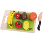 Conjunto Corte de Frutas em Madeira - Multicolorido - TKB602 - Tooky Toy