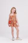 Conjunto Cropped Infantil Poliplex Delicado Laranja