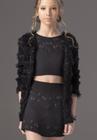 Conjunto Cropped Saia Preto Bobby Lulu