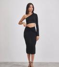 Conjunto Cropped Slink Feminino Kohmar Preto