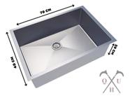 Conjunto Cuba + Ralo Aço Inox 70x40 Cm P/ Cozinha Anti-risco