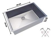 Conjunto Cuba + Ralo Aço Inox 80x40 Cm P/ Cozinha Anti-risco