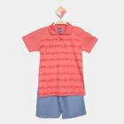 Conjunto Curto Infantil Romitex Camisa Polo + Bermuda Moletinho Menino