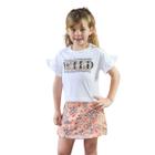 Conjunto Curto Verão Feminino Infantil Onça