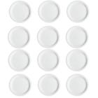Conjunto de 12 Pratos Rasos para Refeições de Porcelana Iguaçu Classe Única Branco