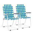 Conjunto de 2 cadeiras dobráveis VINGLI Patio Lawn para acampamento azul