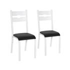 Conjunto de 2 cadeiras luna tubo branco - assento preto - ciplafe