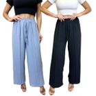 Conjunto De 2 Calça Pantalona Feminina Tecido Duna Tendência