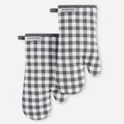 Conjunto de 2 luvas de forno KitchenAid Gingham Charcoal Grey