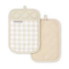 Conjunto de 2 Peças para Porta-Panelas KitchenAid Gingham Milkshake Tan