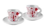 Conjunto de 2 xícaras expresso c/pires 45ml - Cuore - Bialetti