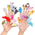 Conjunto de 20 peças Finger Puppets Ouros Cartoon Animal Soft Velvet