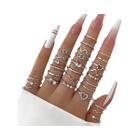 Conjunto de 28 Anéis com Strass - Moda Feminina, Estilo Geométrico