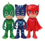 Conjunto De 3 Boneco Menino Gato Corujita Lagartixo Pj Masks