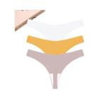 Conjunto de 3 Calcinhas Lingerie Sexy Sem Costura - Cintura Baixa e Costas em T