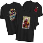 Conjunto de 3 Camisetas Preta De Algodão Estampa Deadpool