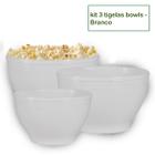 Conjunto De 3 Vasilhas Bowls Branco Le Chef Redondo Bolos