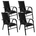 Conjunto de 4 Cadeiras Bela de Aço Carbono e Fibra Sintética