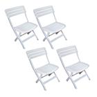 Conjunto De 4 Cadeiras Plásticas Dobráveis Ripada Branca