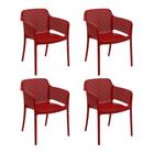 Conjunto de 4 Cadeiras Tramontina Gabriela Fibra de Vidro Vermelho