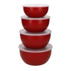 Conjunto De 4 Tigelas Com Tampa Kitchenaid - Vermelha