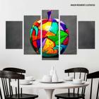 Conjunto de 5 placas Decorativas Maçã Abstrata Colorida