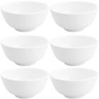 Conjunto de 6 Cumbucas de Porcelana Brancas 200ml Bowls Lyor Clean Pequenos 10,5x5cm