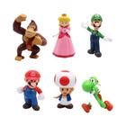 Conjunto de 6 Figuras de Ação Super Mario - Luigi, Yoshi, Donkey Kong e Outros