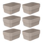 Conjunto de 6 Organizadores de Gaveta Mini Logic Bege 11cm - Ou