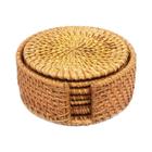 Conjunto de 6 Porta-Copos de Rattan para Chá Kung Fu - 8cm de Diâmetro