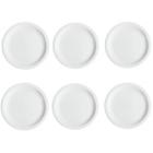 Conjunto de 6 Pratos Rasos Classe Única Iguaçu de Porcelana Germer Branco