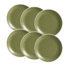 Conjunto de 6 Pratos Sobremesa de Cerâmica Coup Organic Olive 21cm - Alleanza