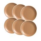 Conjunto de 6 Pratos Sobremesa de Cerâmica Coup Organic Terracota 21cm - Alleanza