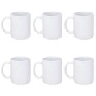 Conjunto De 6 Unidades De Canecas Brancas 330ml Em Porcelana Para Sublimação