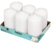 Conjunto de 6 Velas de Pilar Branco Bolsius - 65 Horas de Duração - Sem Gotejamento