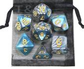 Conjunto de 7 dados coloridos para RPG acrílico - azul claro