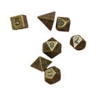 Conjunto de 7 Dados de Metal Miniatura para Jogos de Tabuleiro - Poliédricos