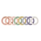 Conjunto de 8 Anéis Linking Ritzy - Design Trançado Arco-Íris Rosa