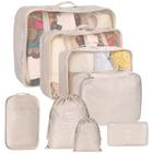 Conjunto de 8 Cubos de Embalagem Kingdalux para Malas + Saco para Roupa Suja