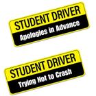 Conjunto de adesivos magnéticos, pacote com 2 Student Driver Funny Reflective